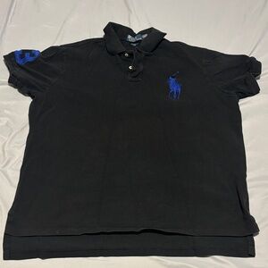 Polo by Ralph Lauren Men's Black Polo with Blue Accents